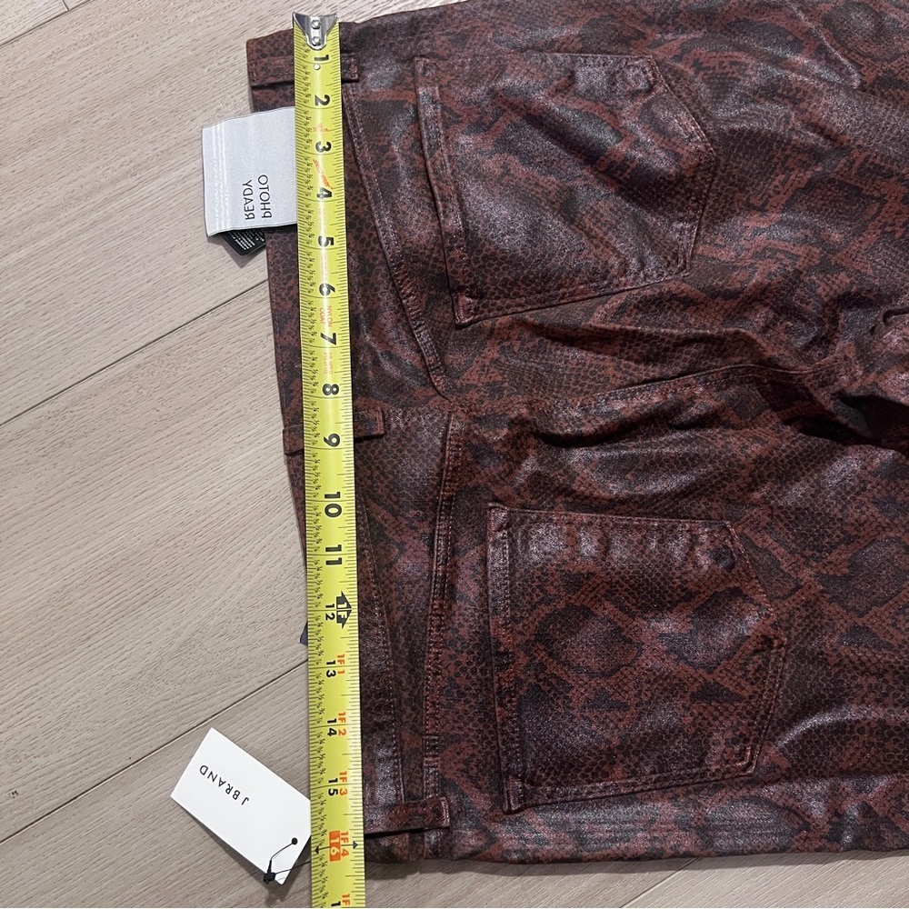 NWT J BRAND Alana High Rise Crop Skinny Jeans Animal Snake Brown Sz 32 Msrp $340 - Picture 6 of 15